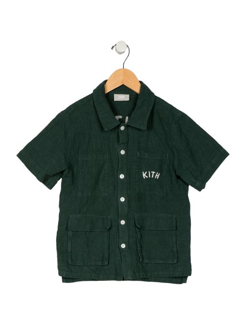 KITH Boys' Embroidered Accent Short Sleeve Shirt