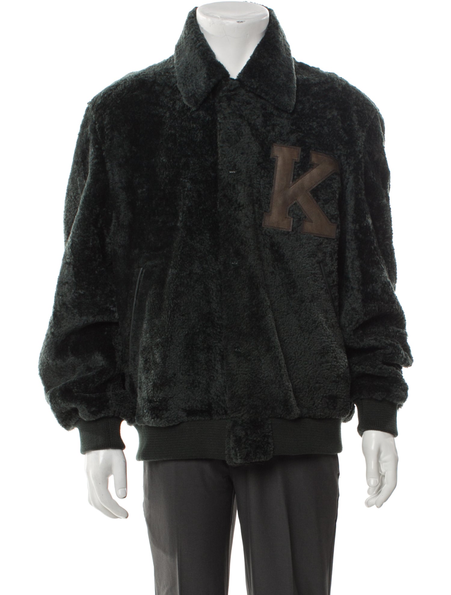 KITH Shearling Graphic Print Bomber Jacket