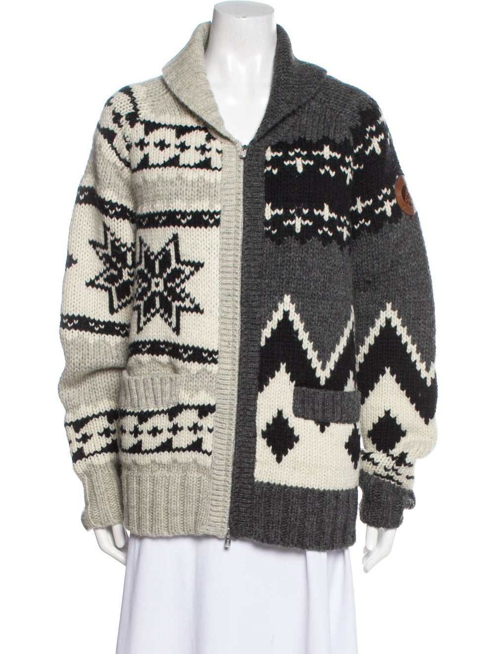 Kith Wool Jacket Printed Pointed Collar Slit Pock… - image 1