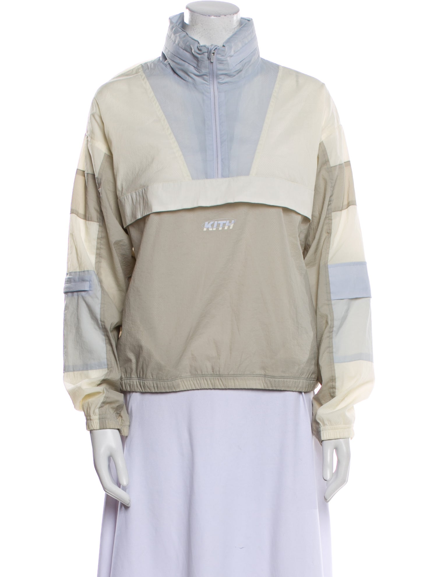 KITH Nylon Colorblock Pattern Bomber Jacket