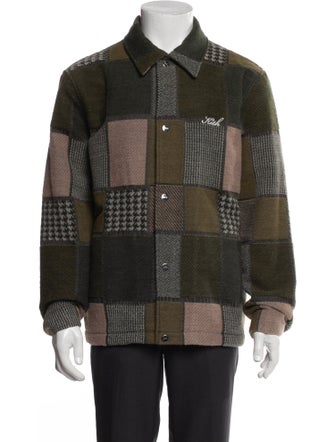 KITH Wool Plaid Print Peacoat