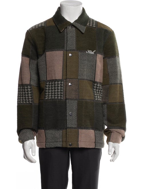 KITH Wool Plaid Print Peacoat