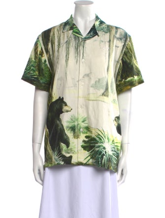 KITH Silk Printed Button-Up Top