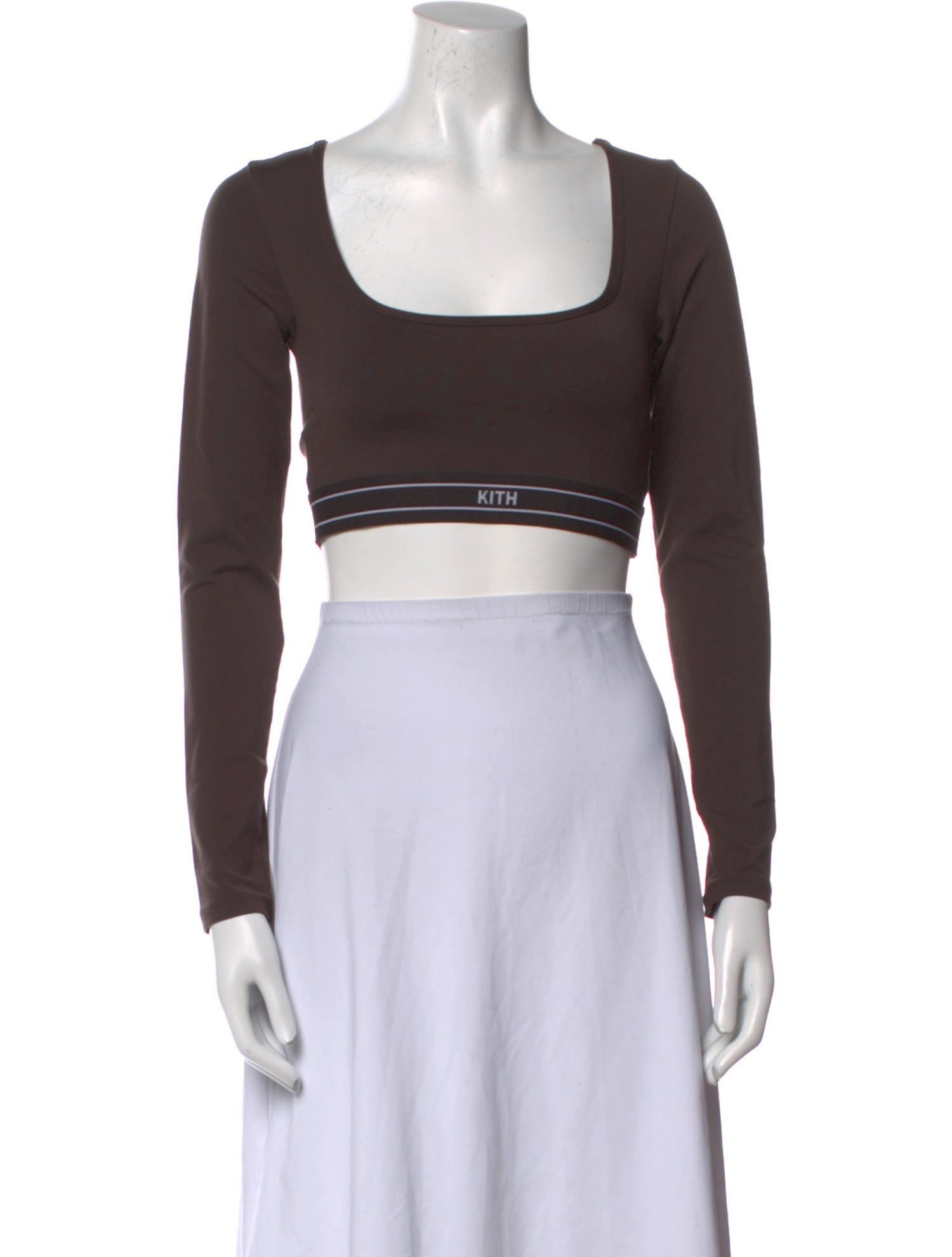 KITH Square Neckline Long Sleeve Crop Top