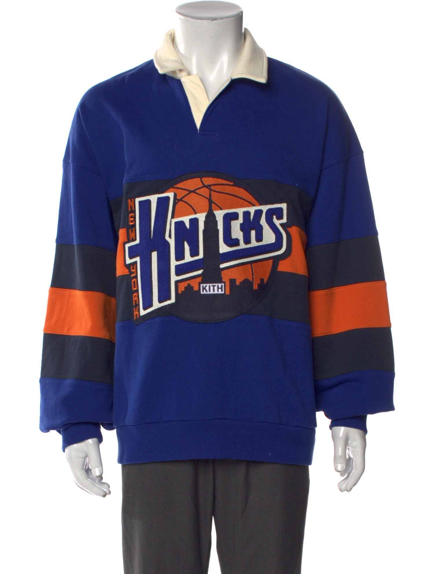 KITH Graphic Print V-Neck Polo Shirt