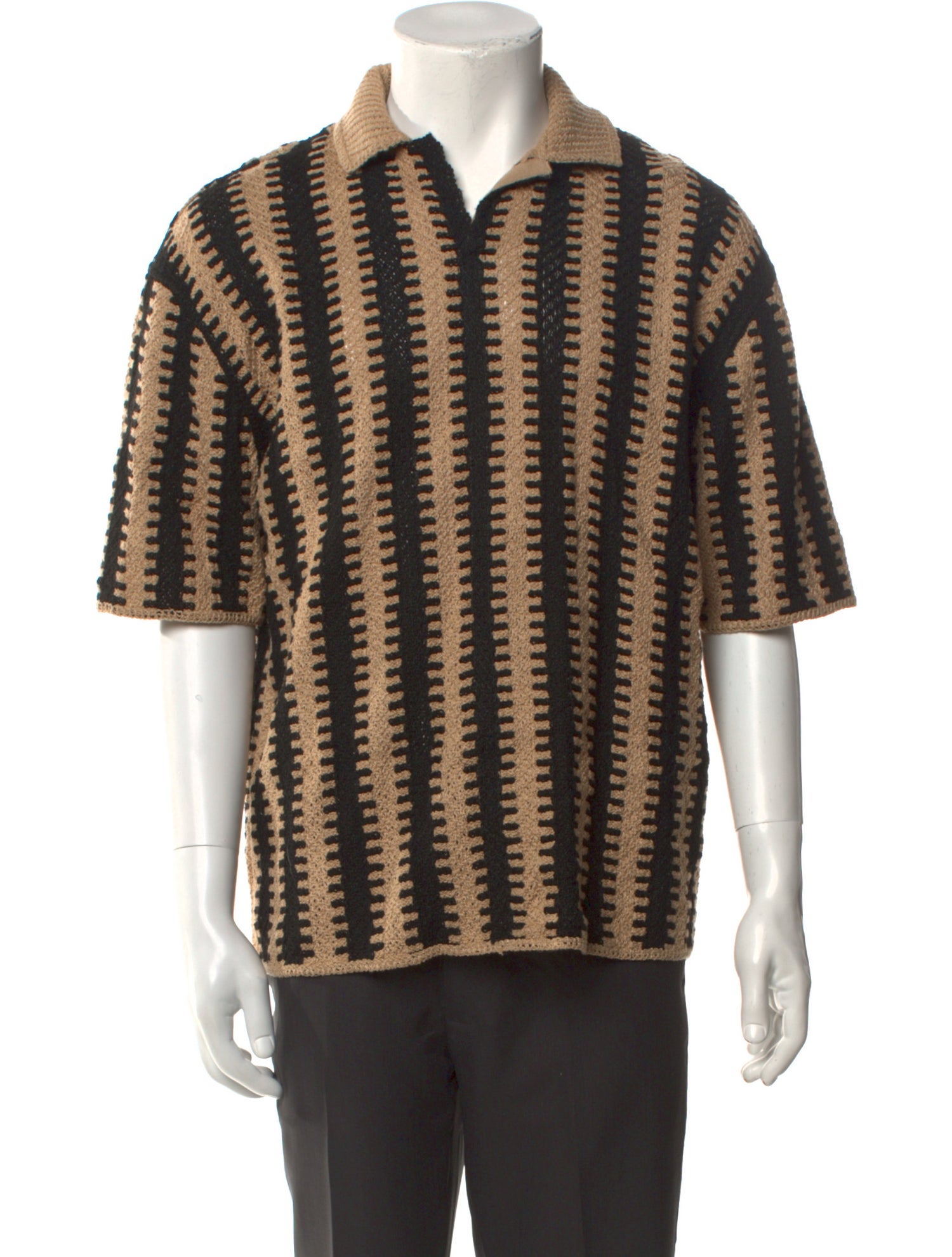 KITH Striped Collar Polo Shirt w/ Tags