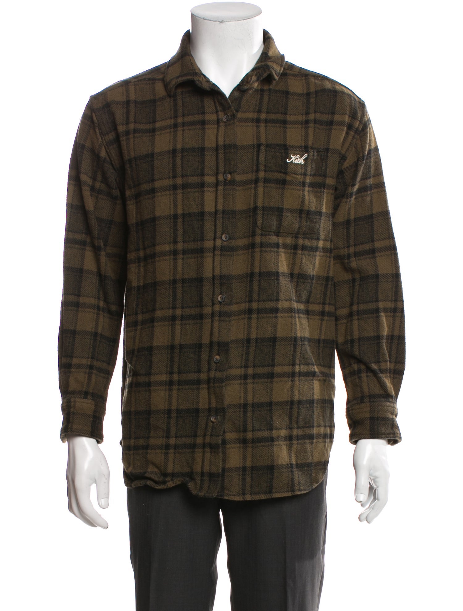 KITH Plaid Print Long Sleeve Dress Shirt