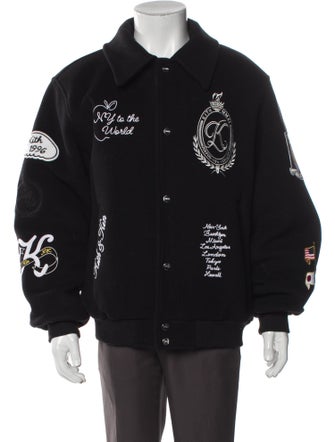 KITH Virgin Wool Graphic Print Varsity Jacket