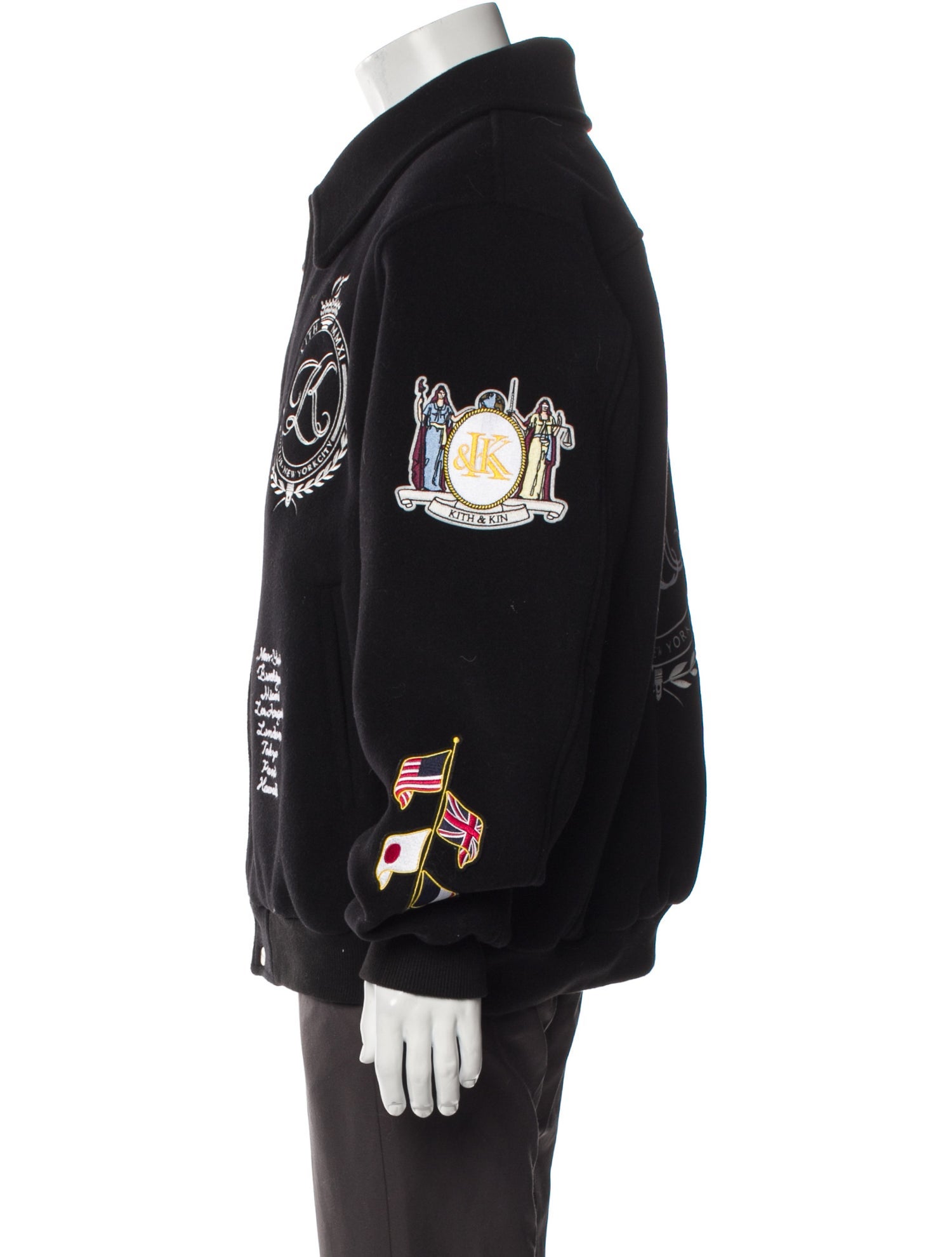 KITH Virgin Wool Graphic Print Varsity Jacket