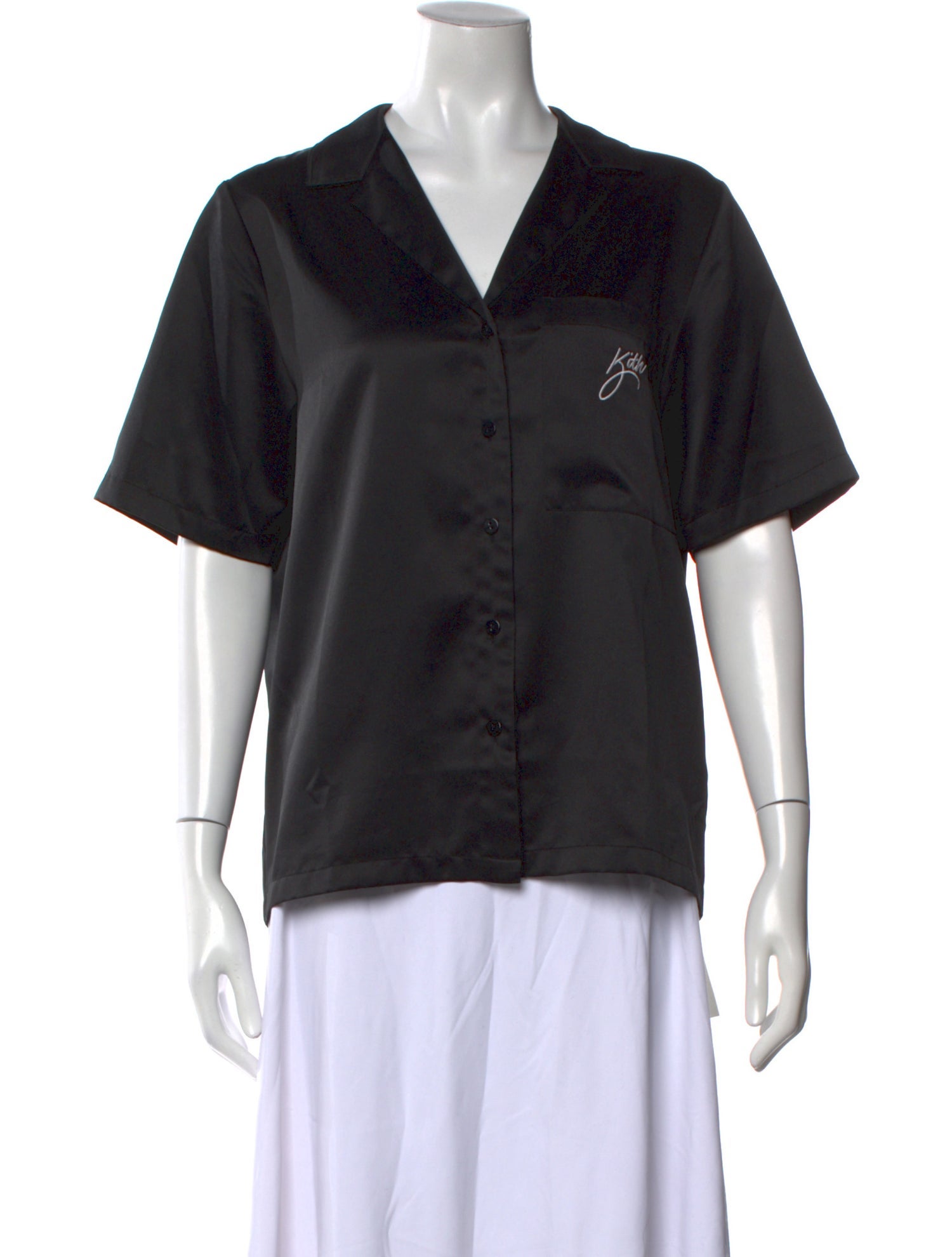 KITH V-Neck Short Sleeve Button-Up Top