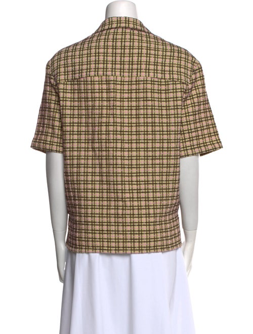 KITH Plaid Print Short Sleeve Button-Up Top