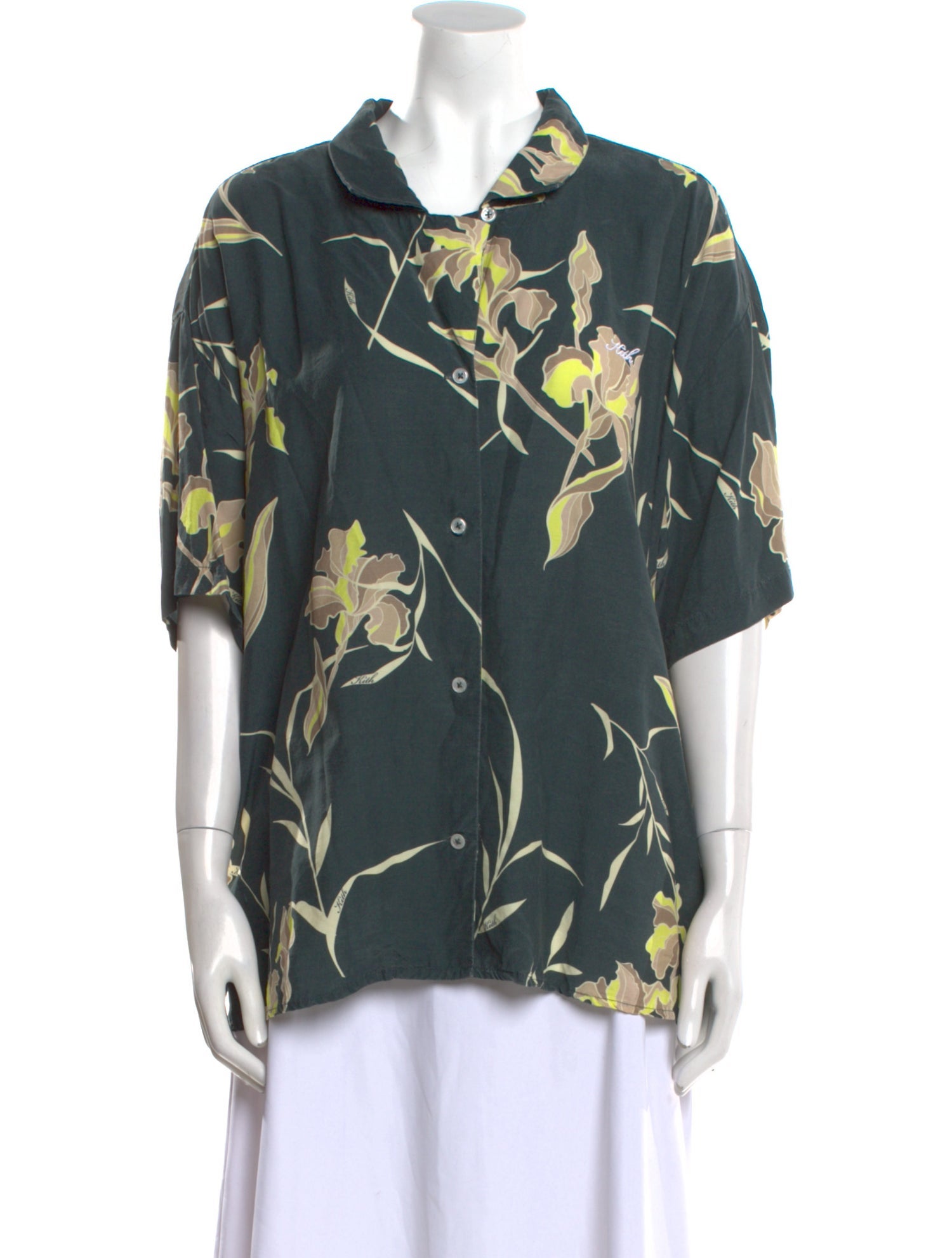 KITH Floral Print Short Sleeve Button-Up Top