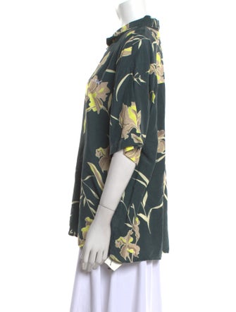 KITH Floral Print Short Sleeve Button-Up Top