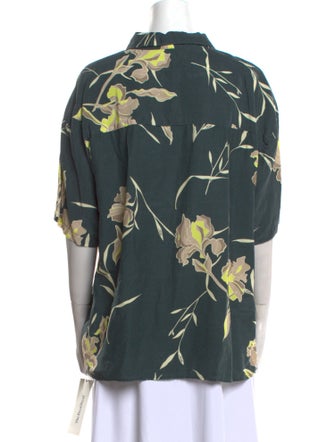 KITH Floral Print Short Sleeve Button-Up Top