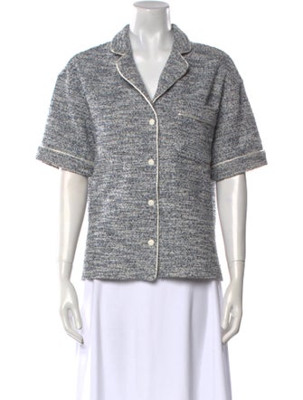 KITH Tweed Pattern Short Sleeve Button-Up Top