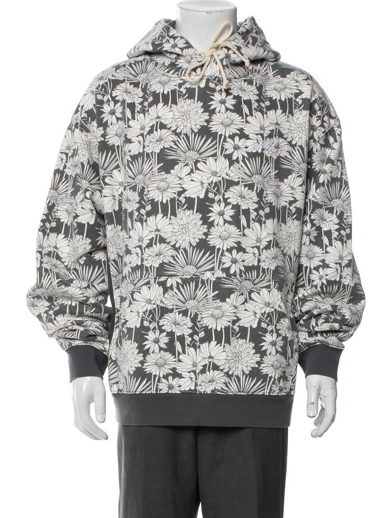 KITH Floral Print Crew Neck Hoodie