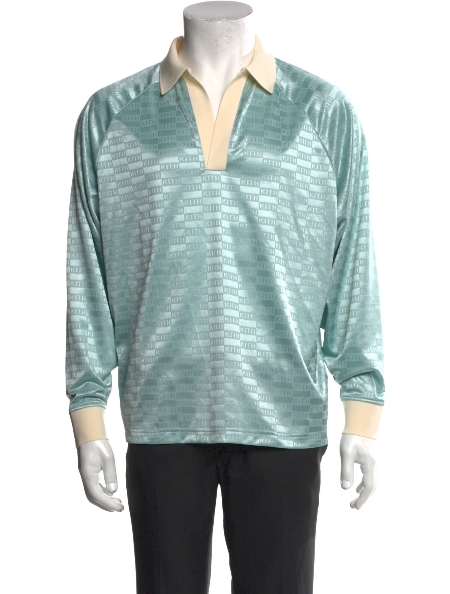 KITH V-Neck Long Sleeve Polo Shirt