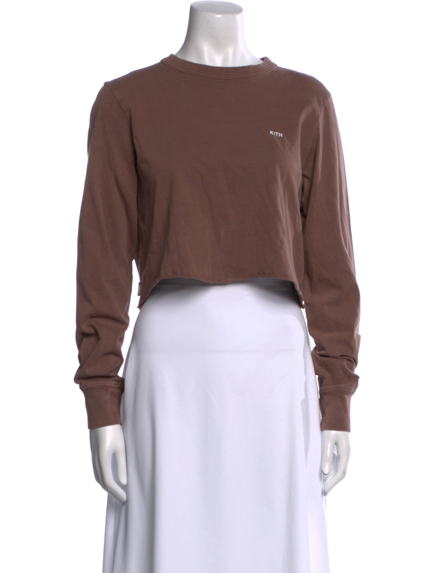 KITH Scoop Neck Long Sleeve Crop Top