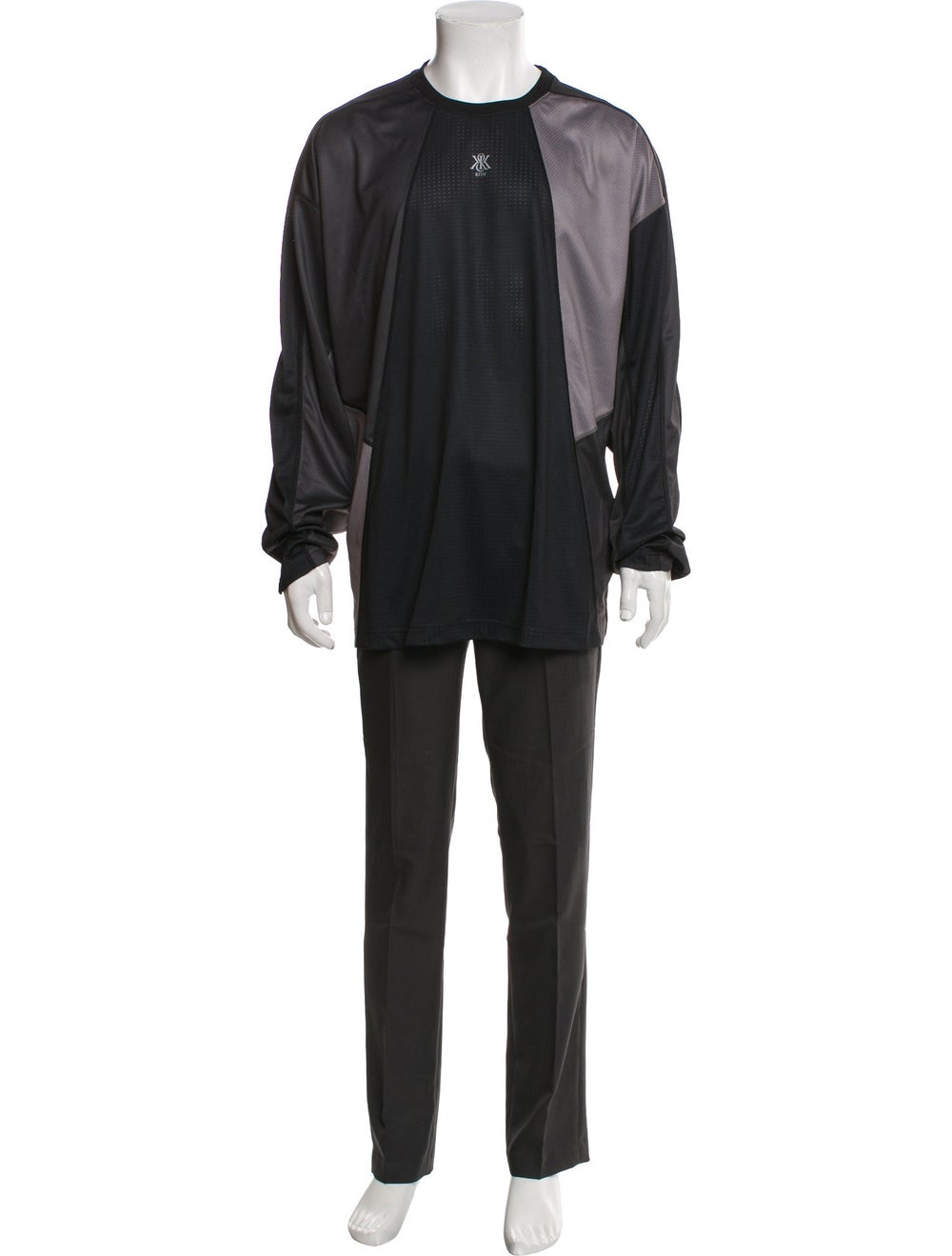 KITH Colorblock Pattern Crew Neck Jersey - Black T-Shirts, Clothing ...