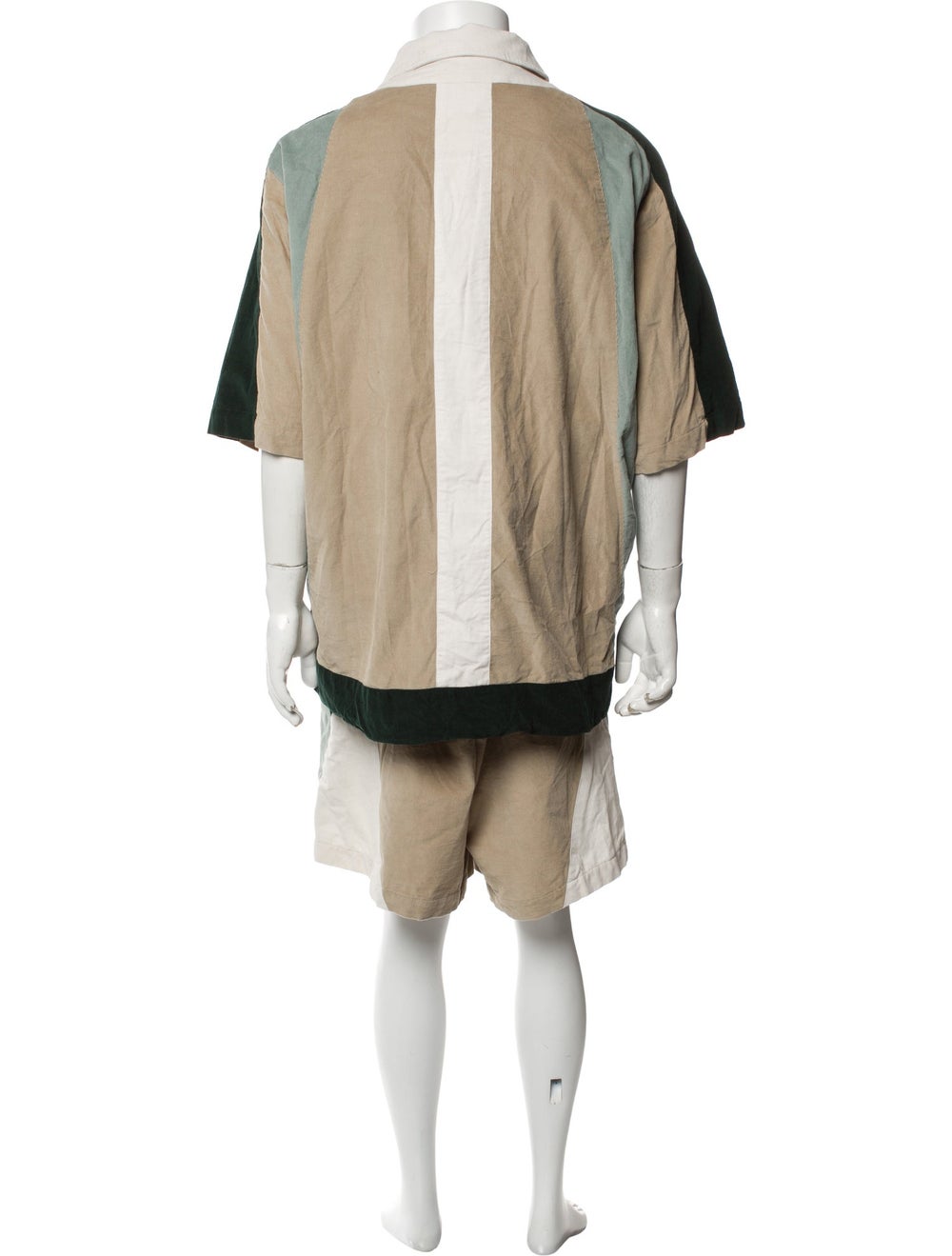 Kith Lounge Set Neutrals Colorblock Pattern Pleat… - image 3