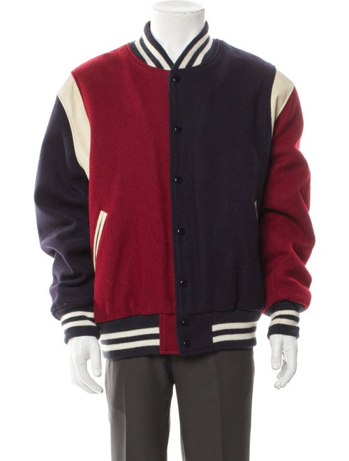 KITH Virgin Wool Colorblock Pattern Varsity Jacket