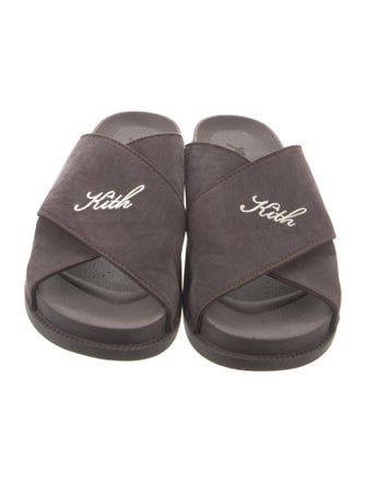 KITH Suede Graphic Print Slides