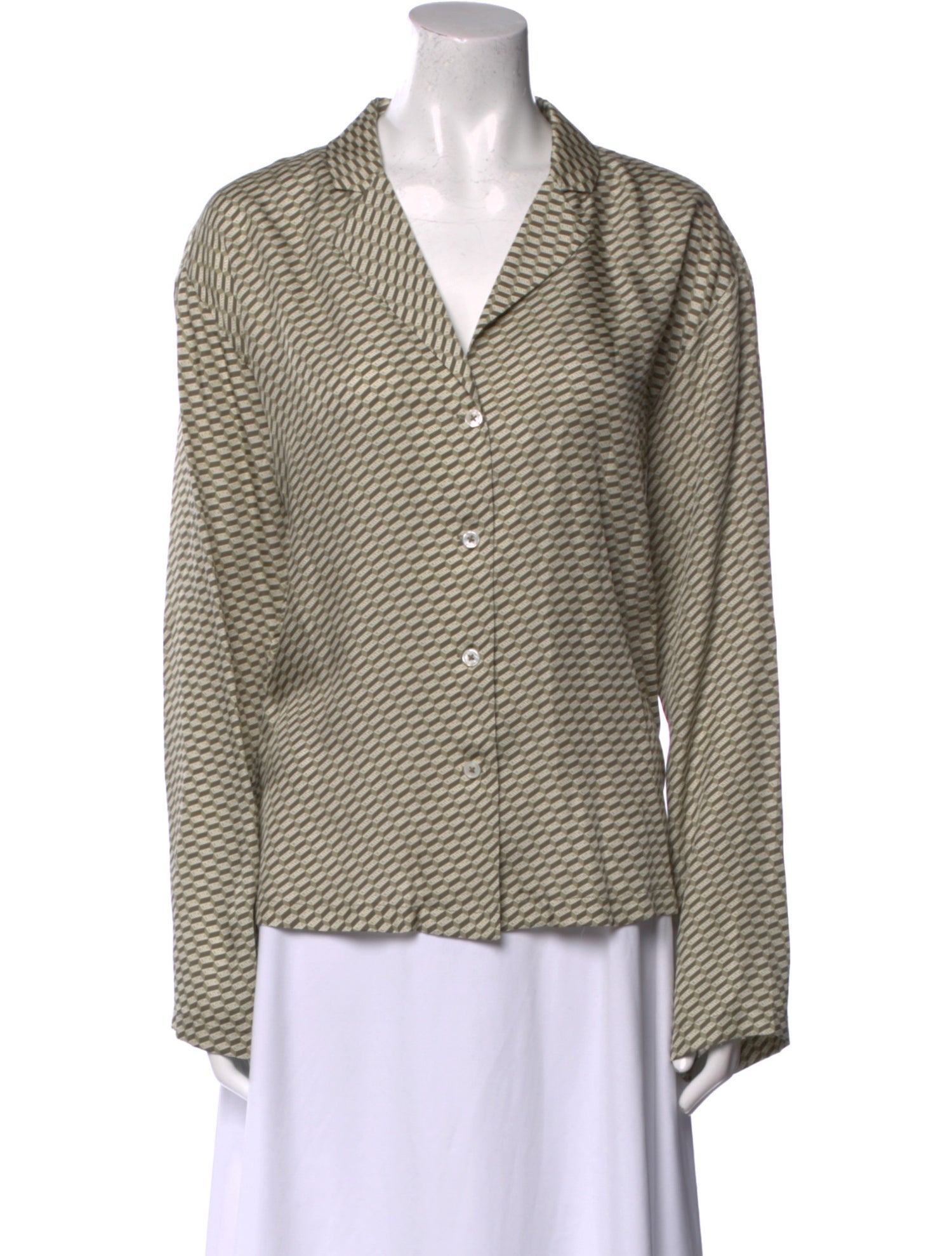 KITH Printed Long Sleeve Button-Up Top