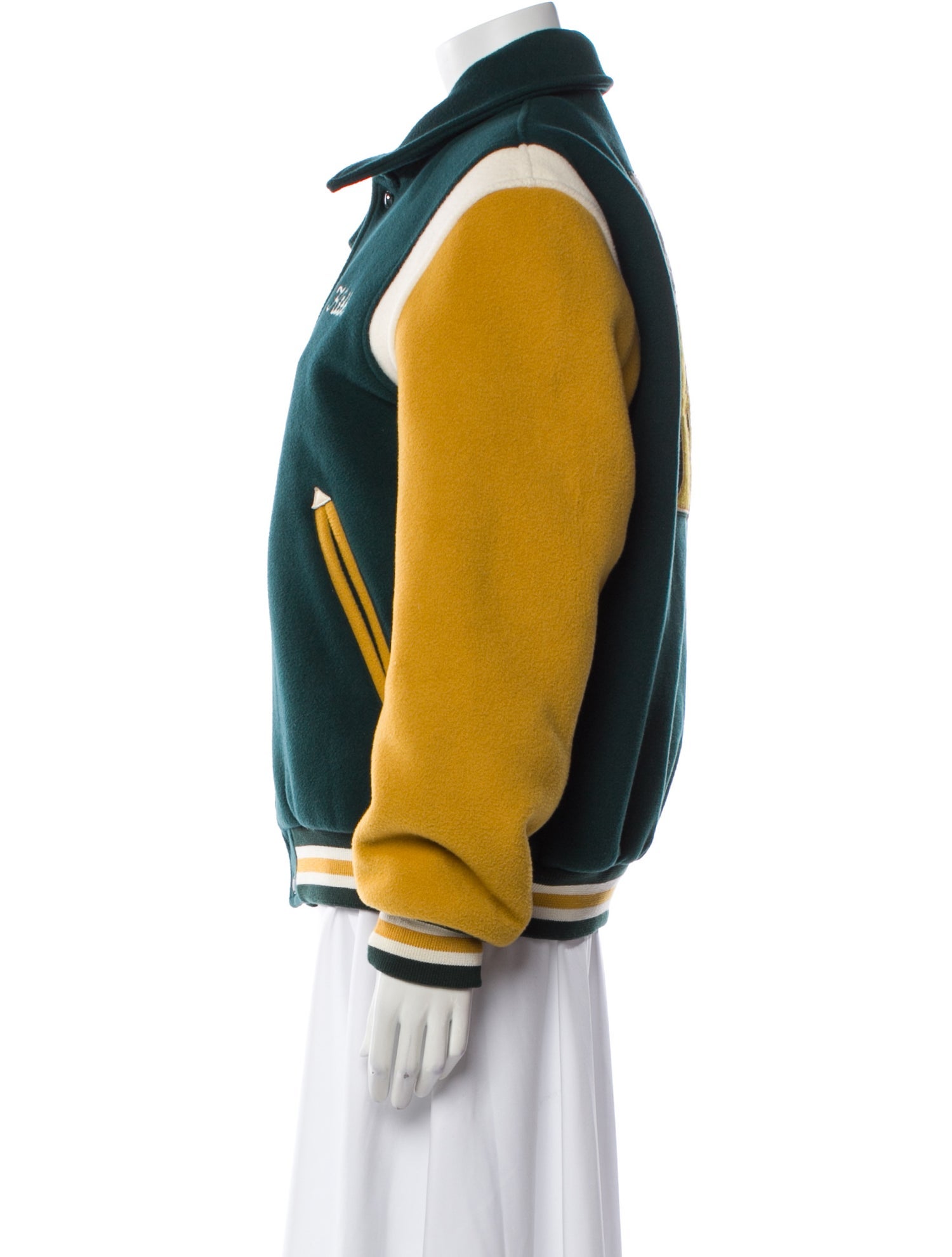 KITH Virgin Wool Colorblock Pattern Bomber Jacket