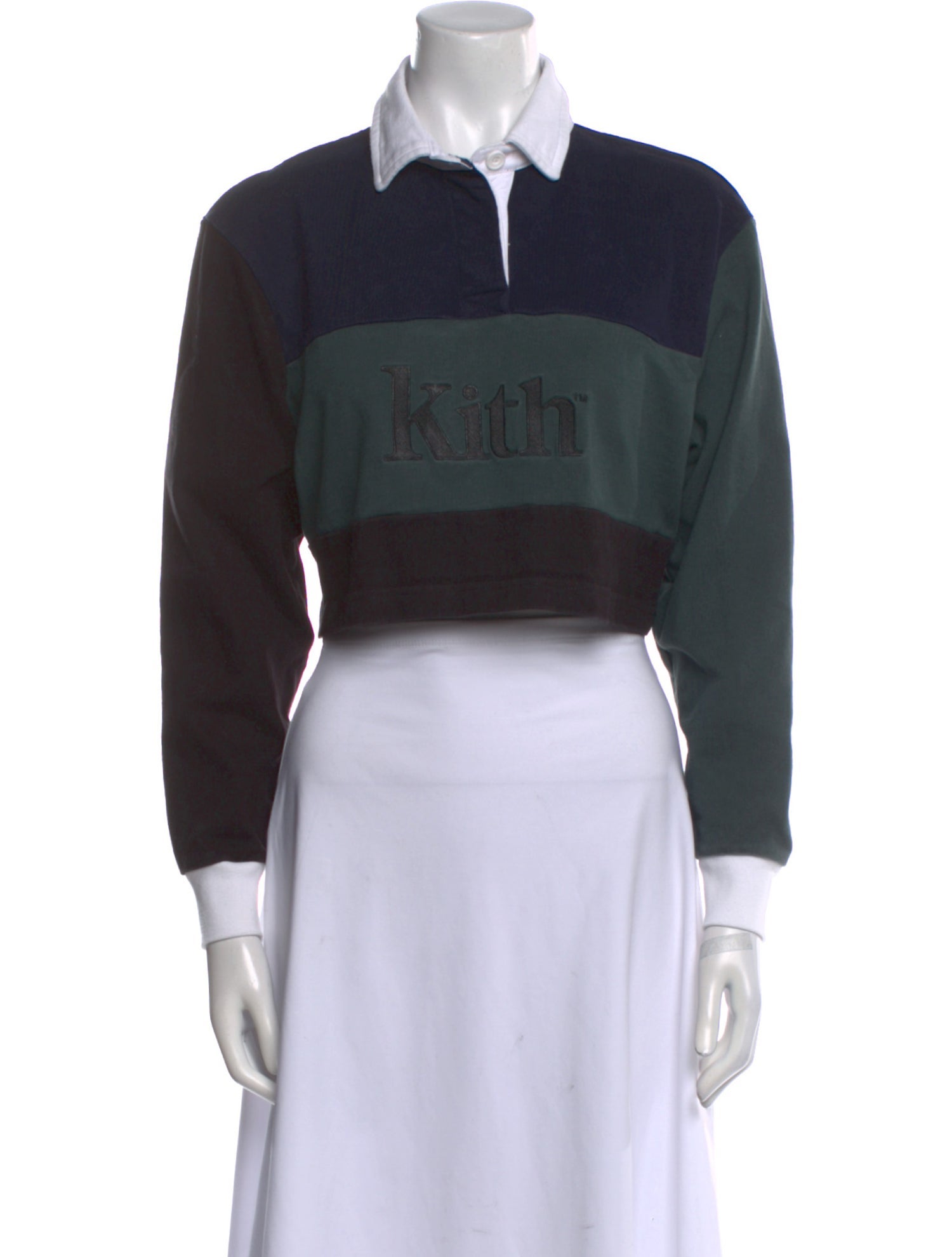 KITH Graphic Print Long Sleeve Crop Top