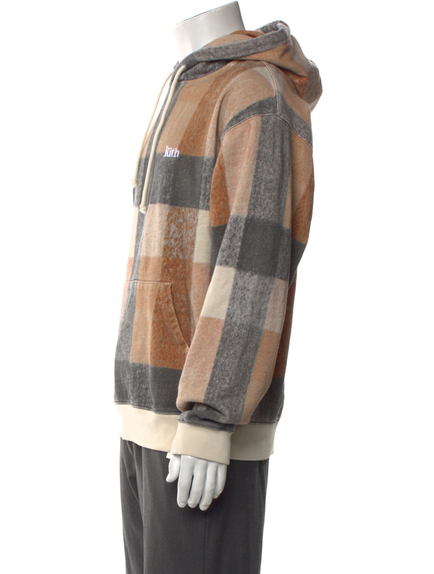 KITH Plaid Print Crew Neck Hoodie