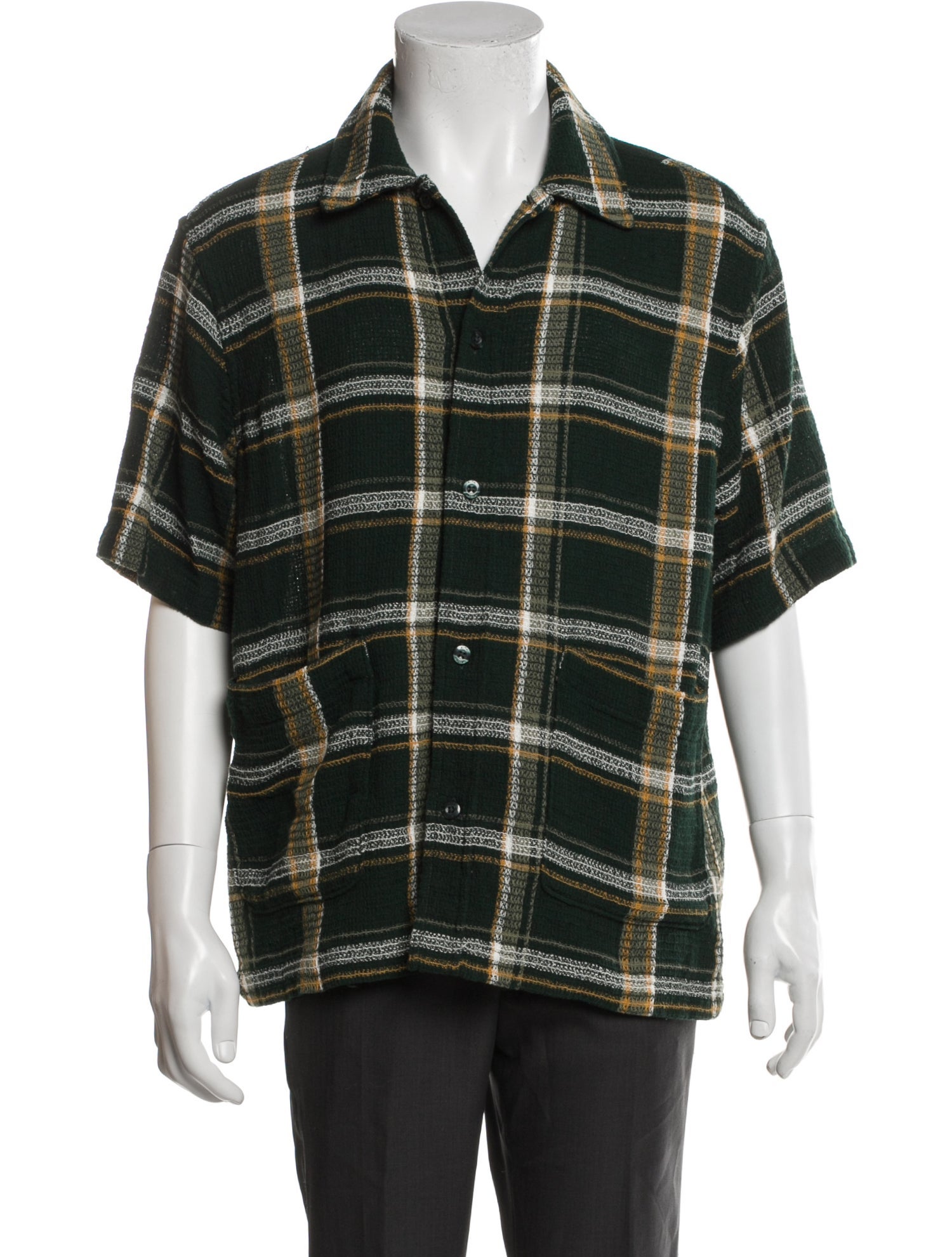 KITH Plaid Print Three-Quarter Sleeve Shirt