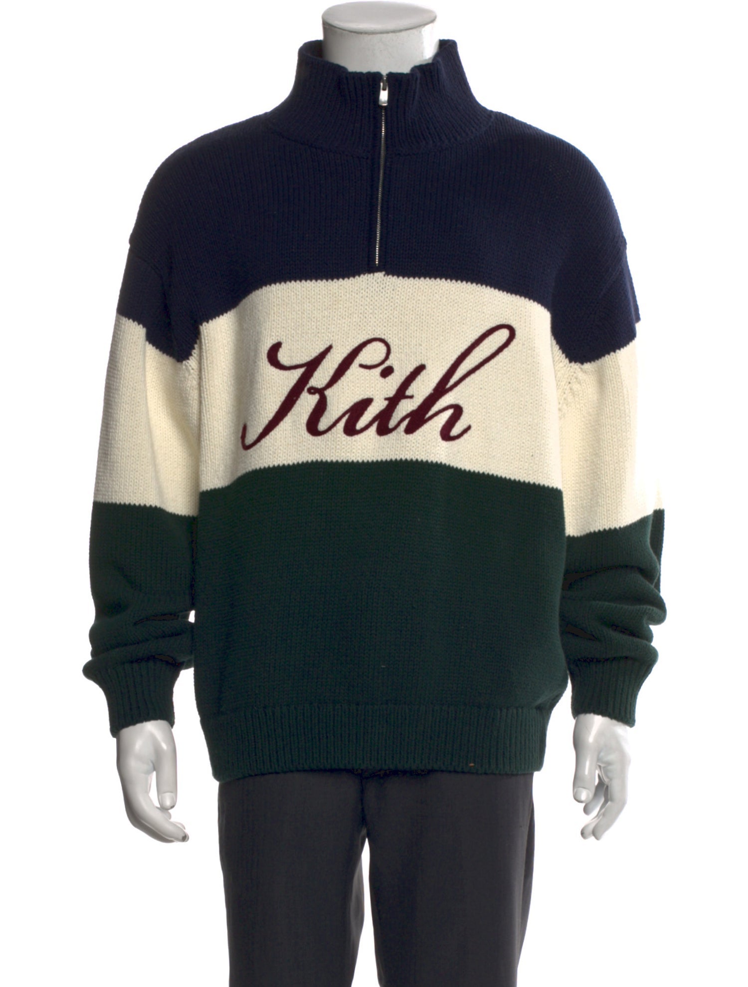 KITH Graphic Print Turtleneck Polo Sweater