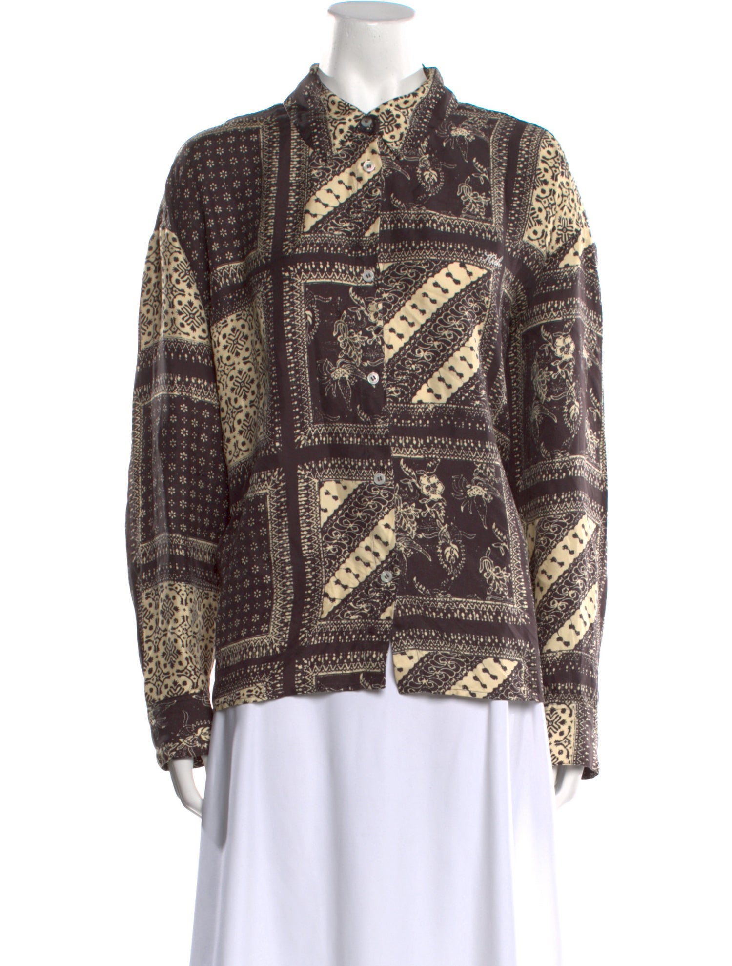 KITH Printed Long Sleeve Button-Up Top