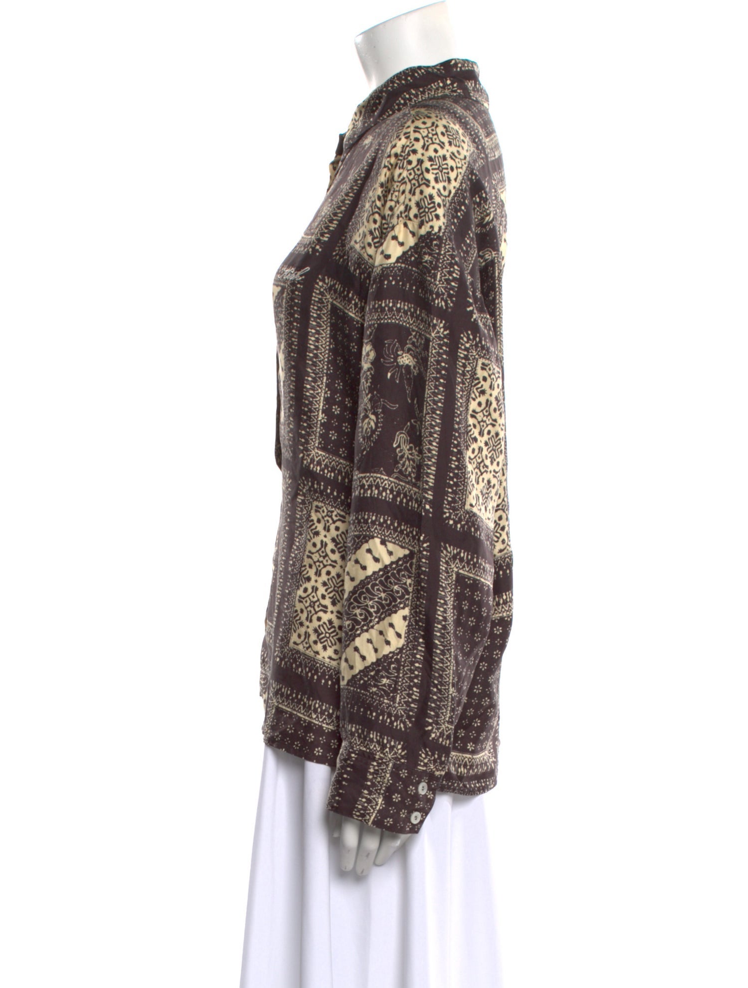 KITH Printed Long Sleeve Button-Up Top