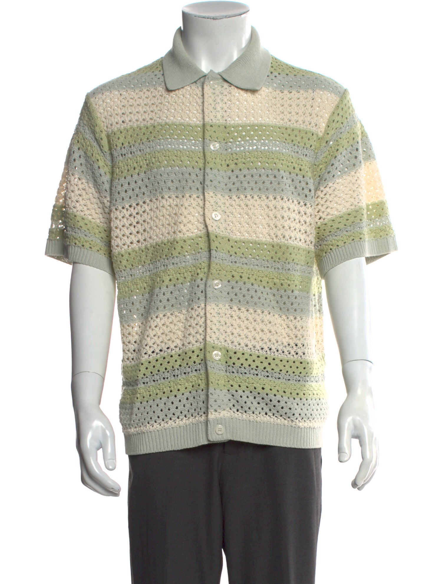 KITH Striped Collar Polo Sweater