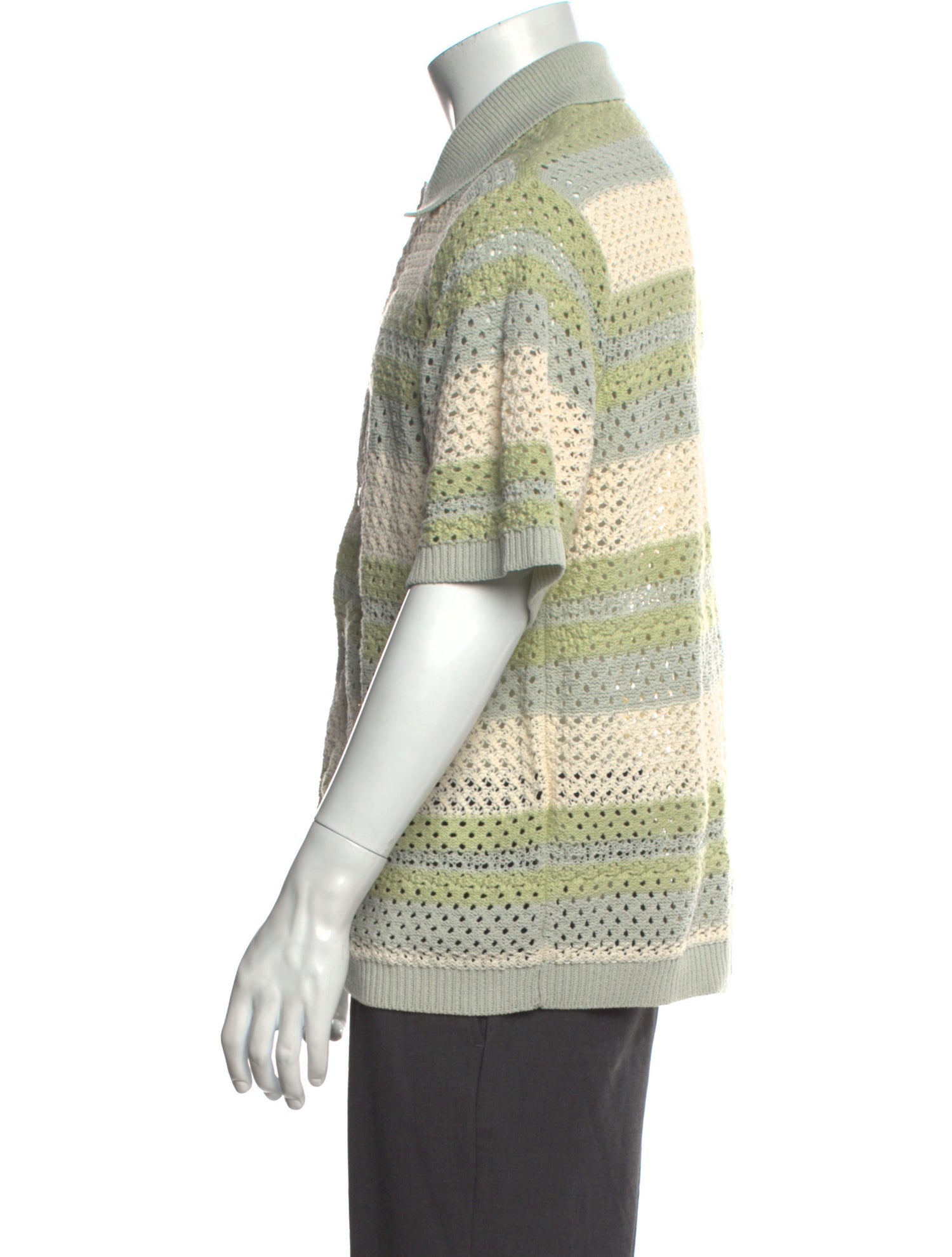 KITH Striped Collar Polo Sweater