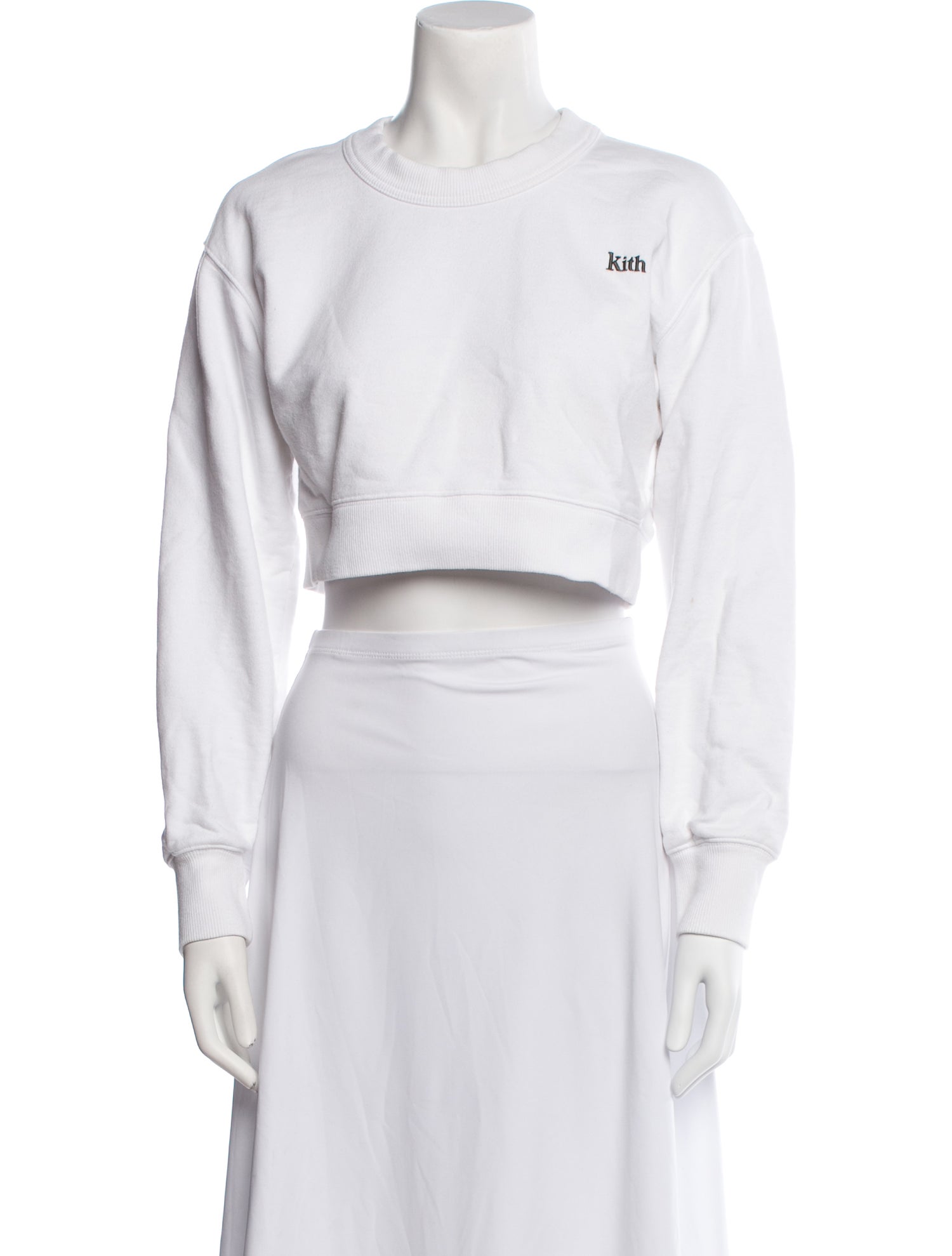 KITH Crew Neck Long Sleeve Crop Top