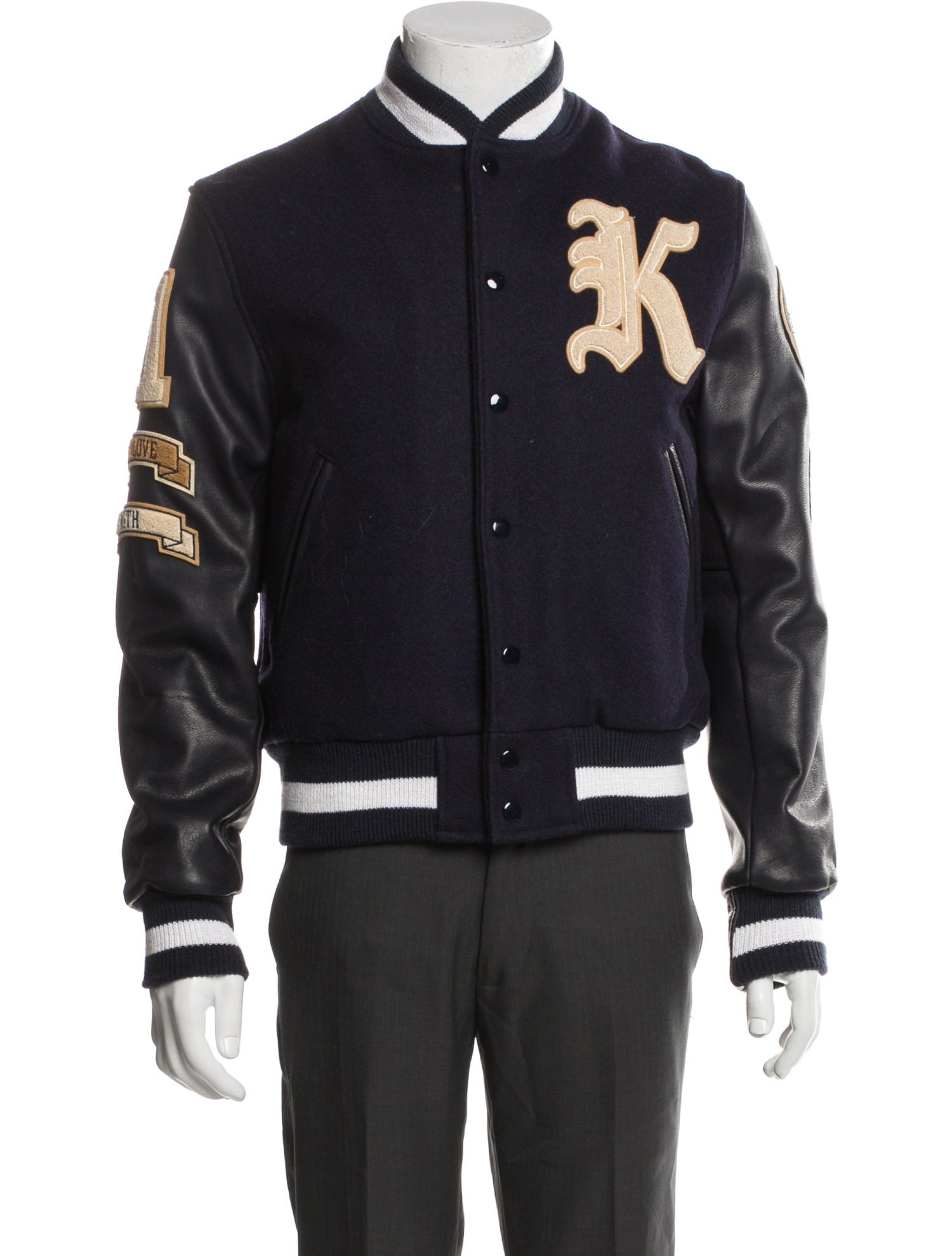 KITH Virgin Wool Striped Varsity Jacket