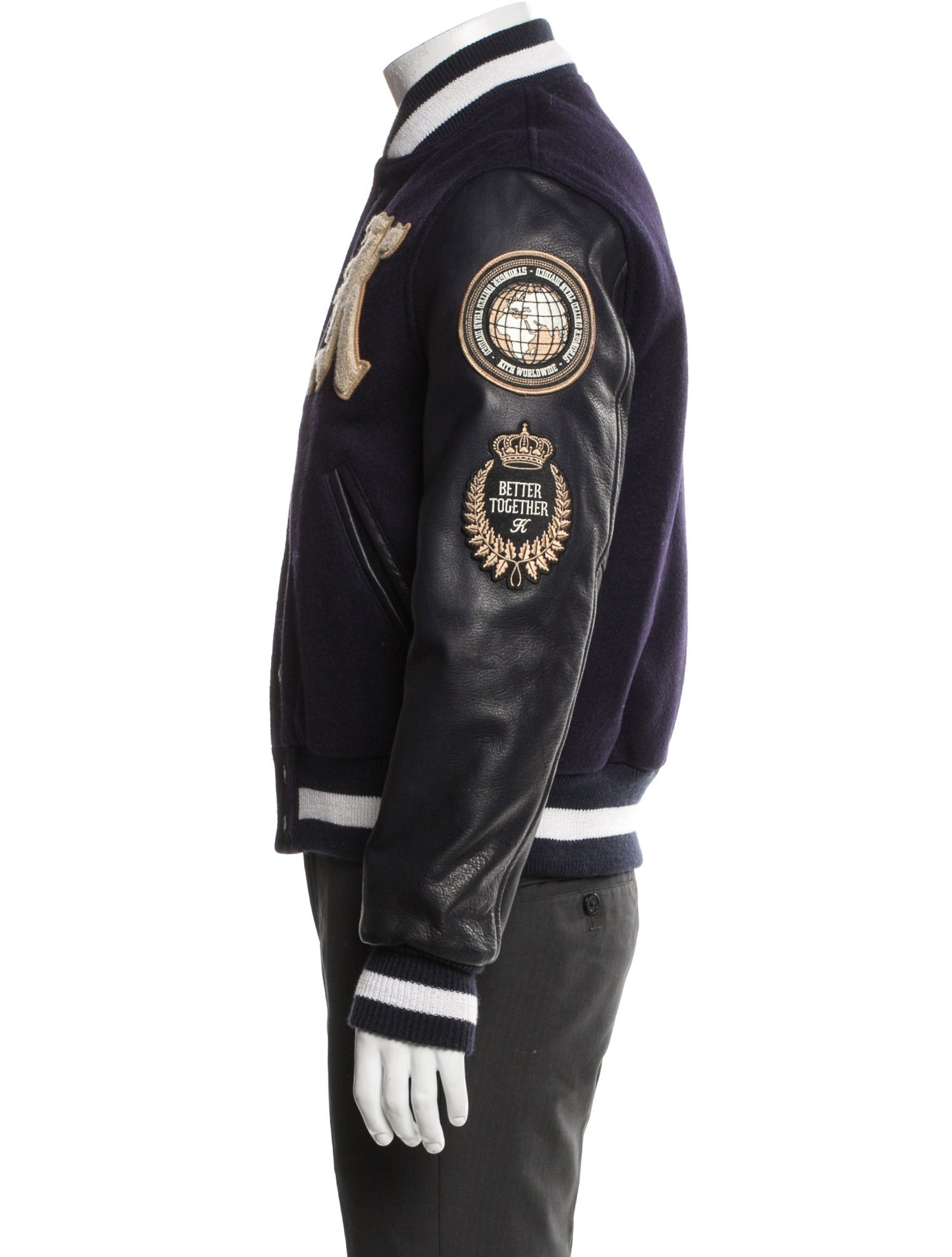 KITH Virgin Wool Striped Varsity Jacket