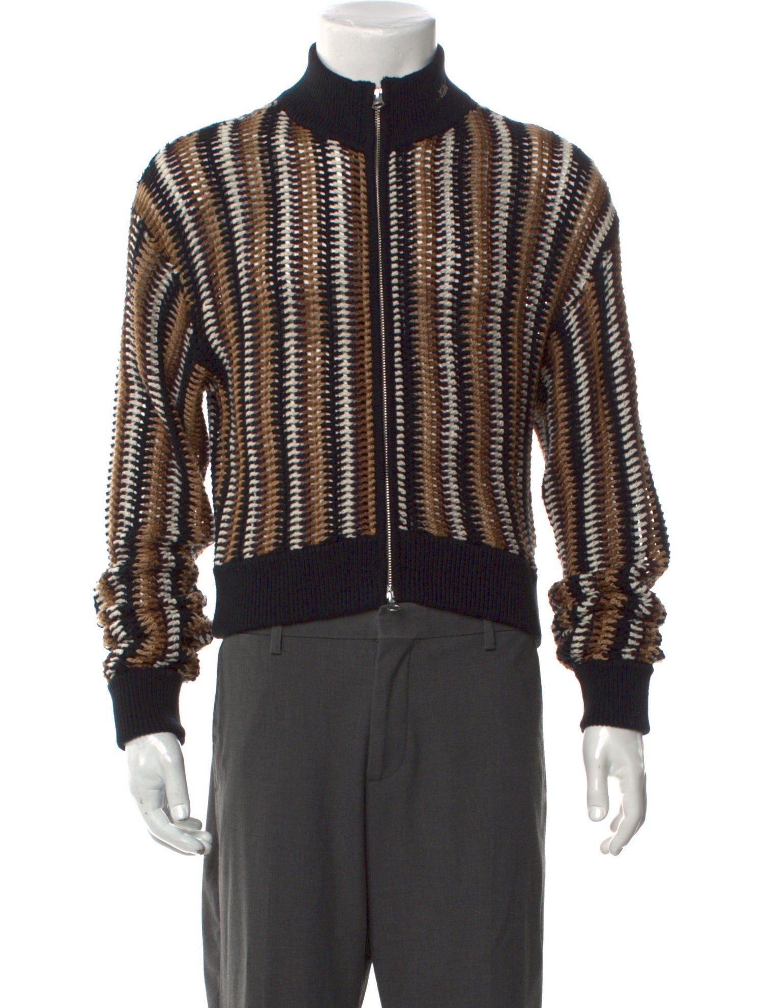 KITH Striped Mock Neck Cardigan