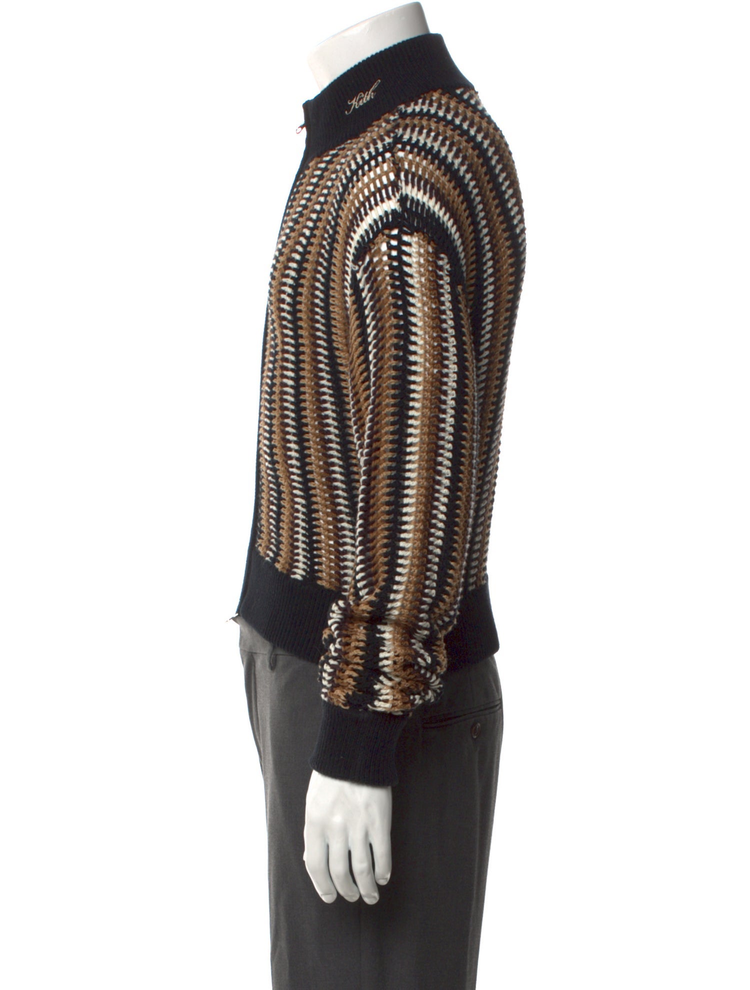 KITH Striped Mock Neck Cardigan