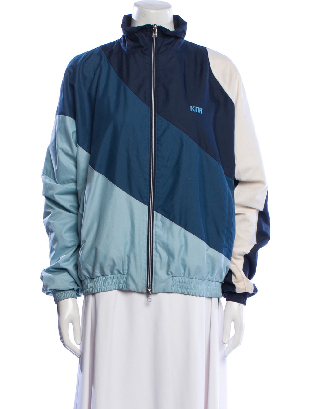 Kith Jacket Blue Colorblock Pattern Embroidered A… - image 1