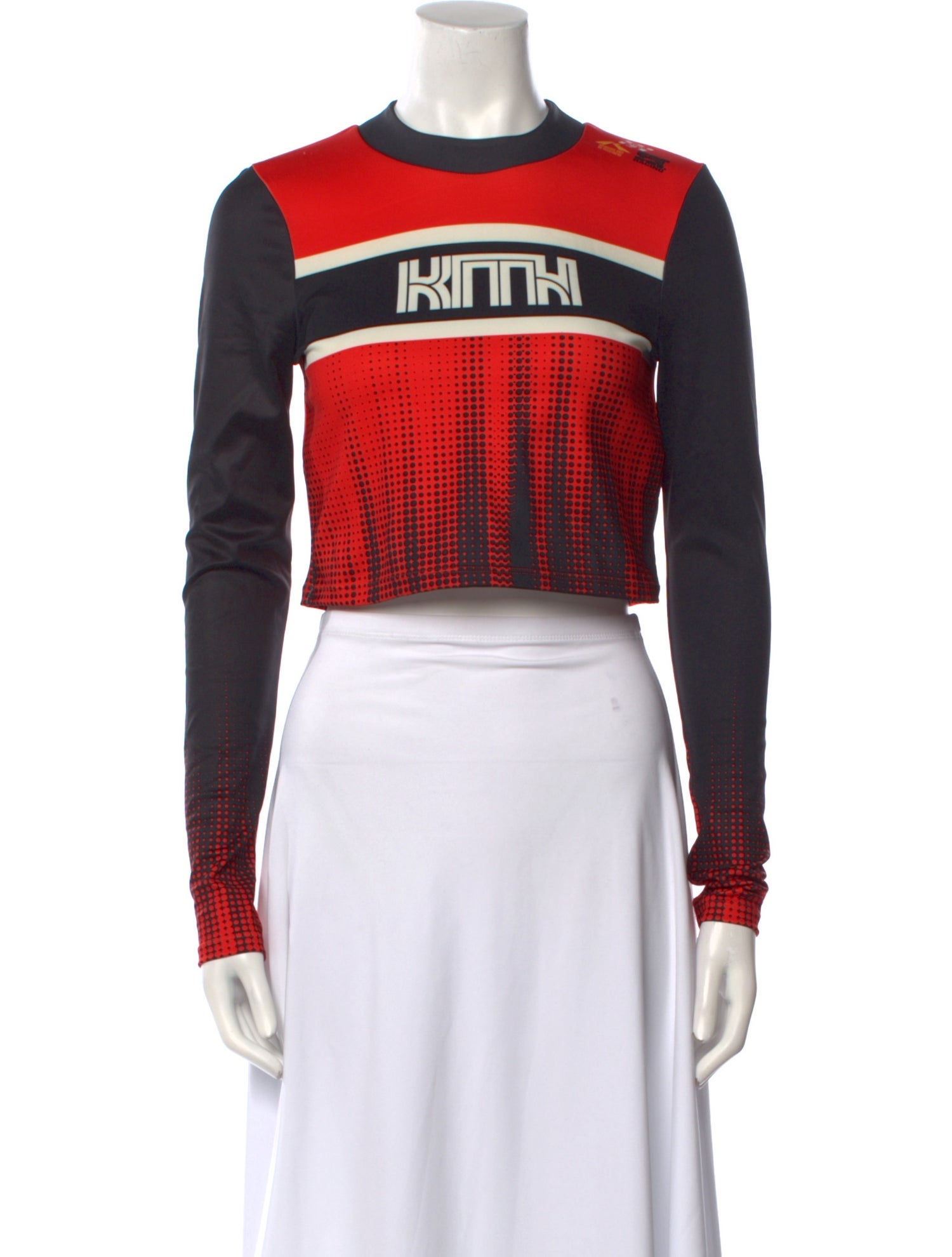 KITH Graphic Print Crew Neck Crop Top