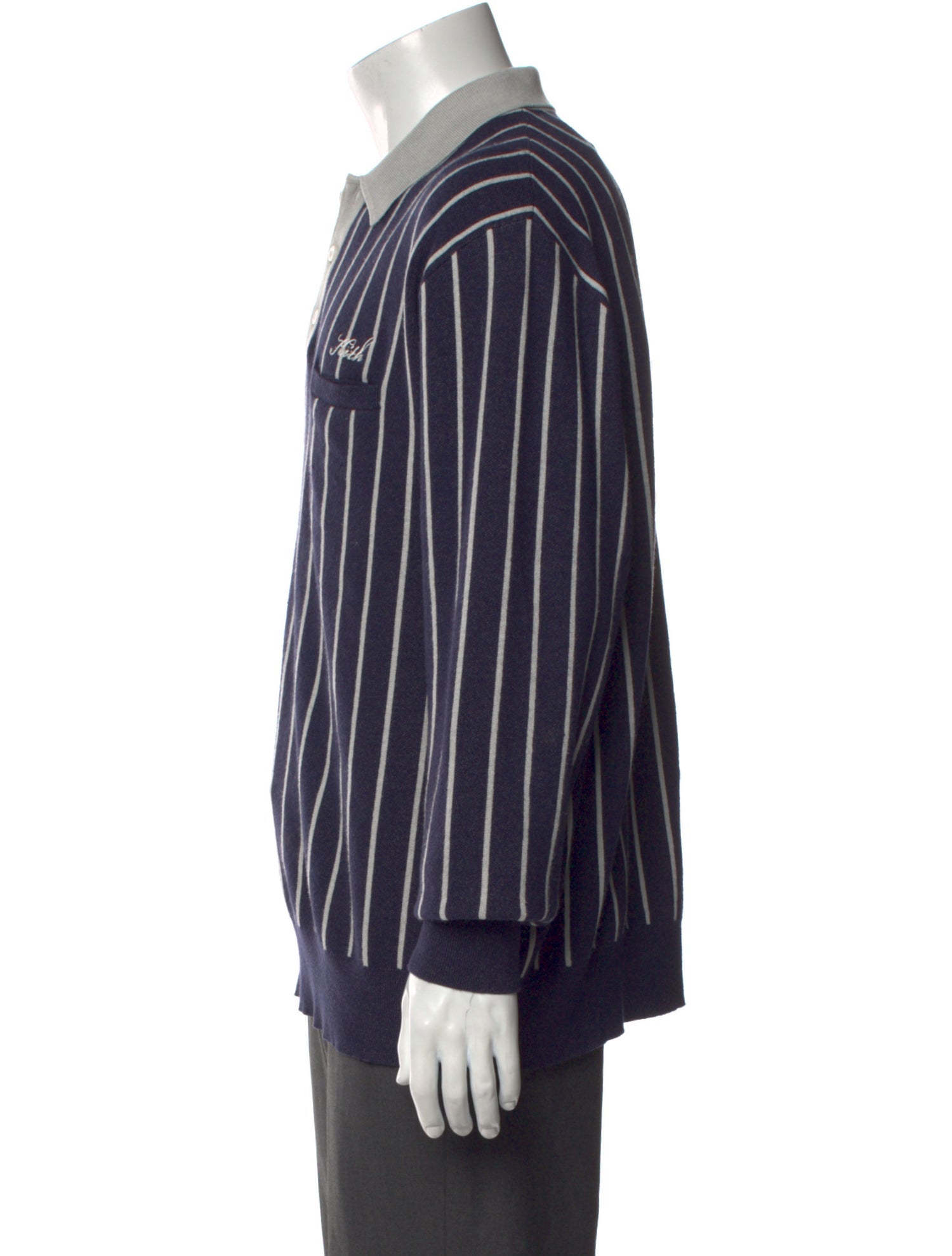 KITH Striped Collar Polo Sweater