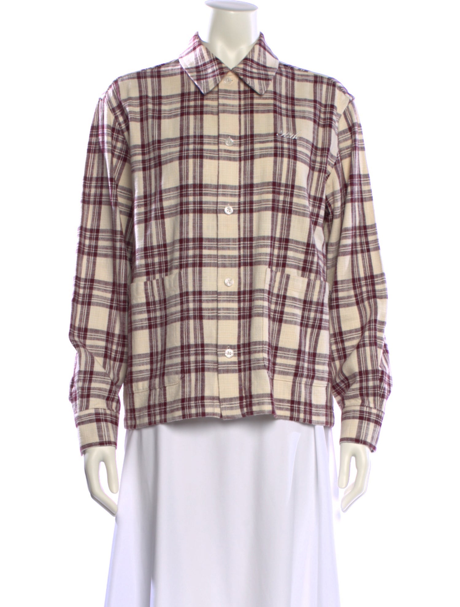 KITH Plaid Print Long Sleeve Button-Up Top