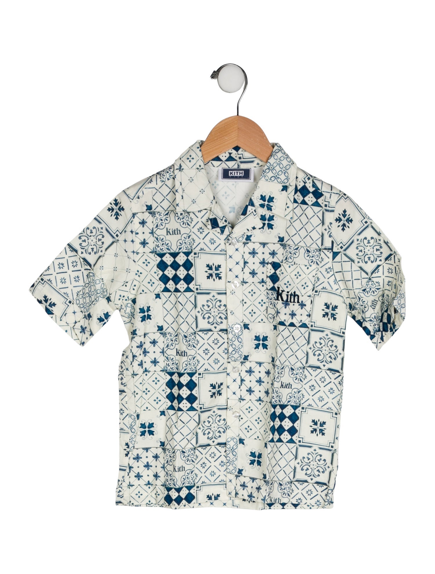 KITH Boys' Pattern Printed Short Sleeve Button Up Shirt
