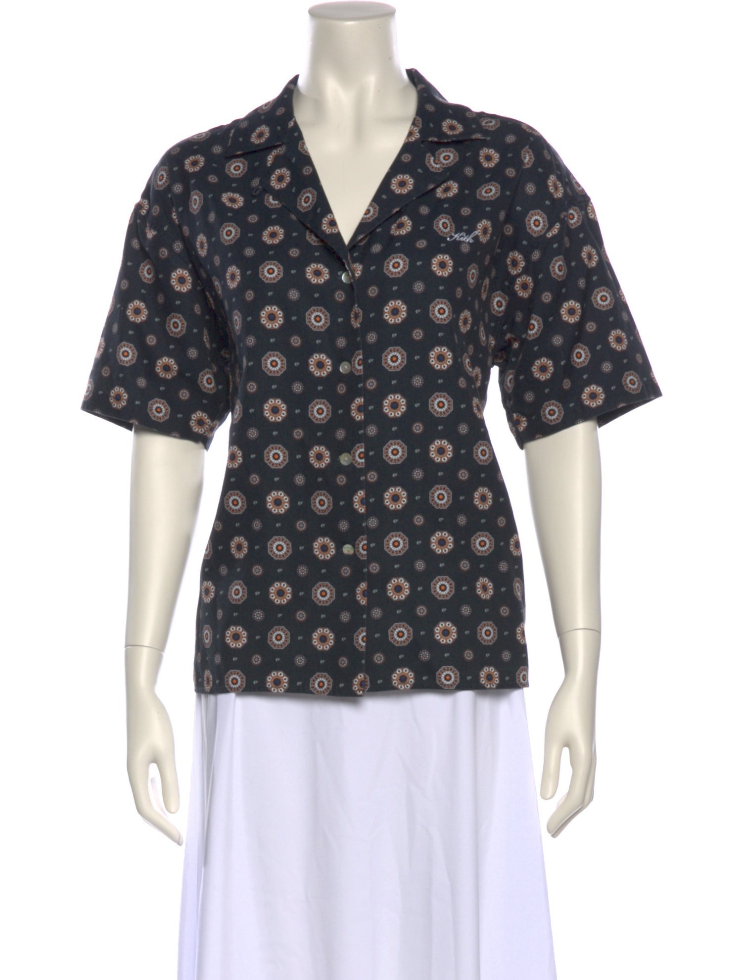 KITH Silk Printed Button-Up Top