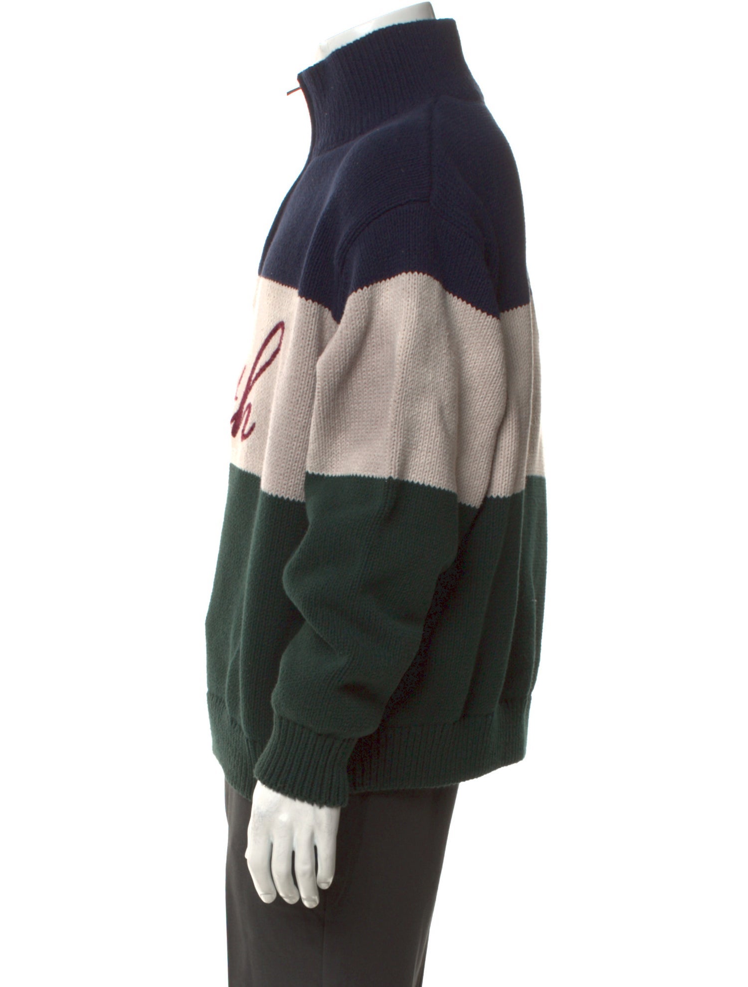KITH Graphic Print Mock Neck Polo Sweater