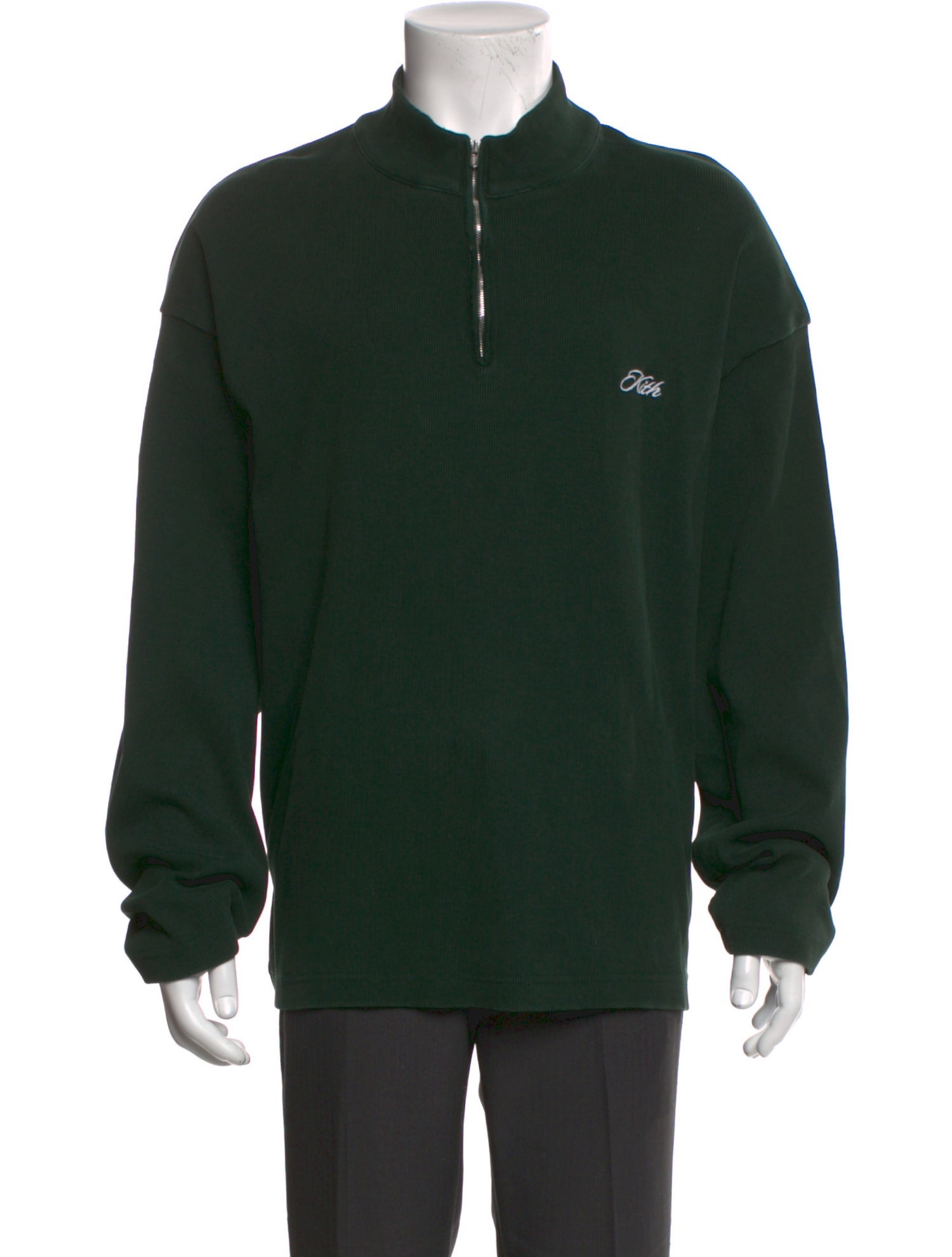 KITH Graphic Print Mock Neck Polo Sweater