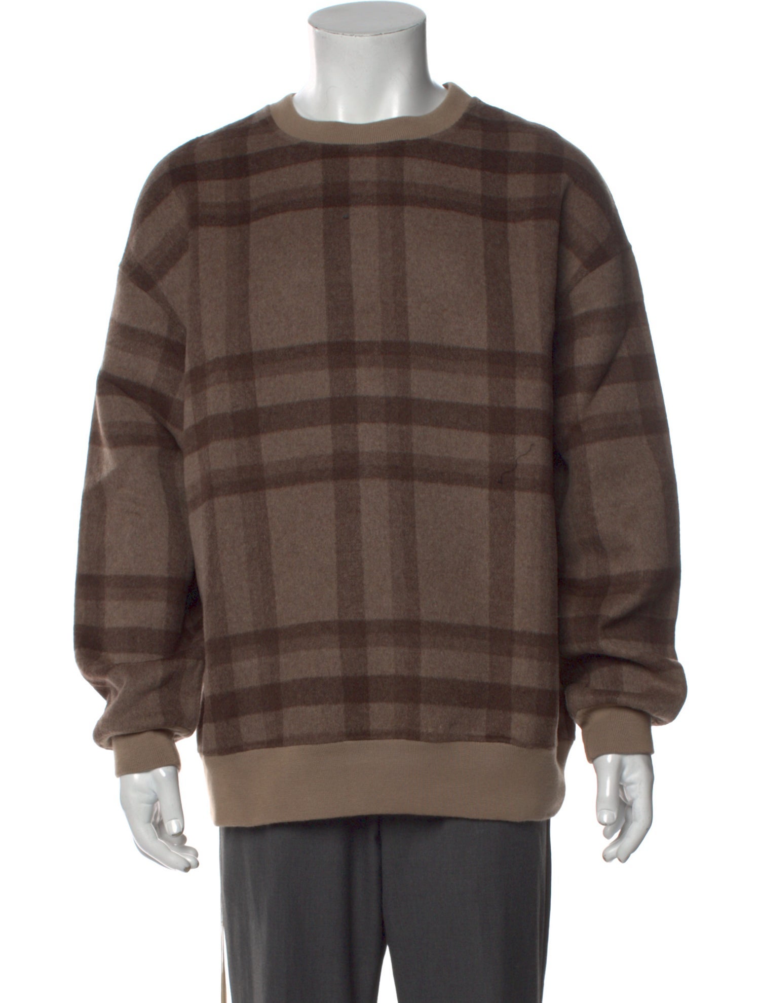 KITH Plaid Print Crew Neck Pullover